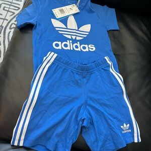 3-4T Adidas Kids Royal Blue Shorts with White Stripes